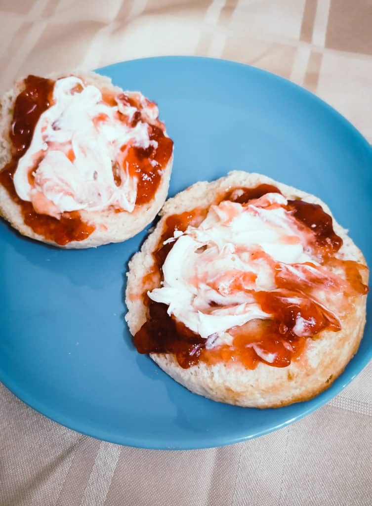 English scones recipe with jam and cream