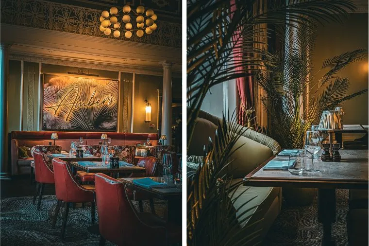 Decor at Amber's Restaurant at Cedar Court Hote Harrogate